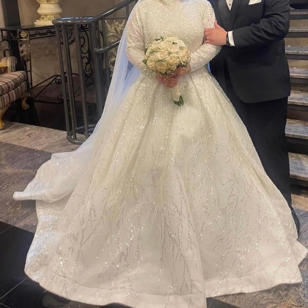 Custom modest wedding dress